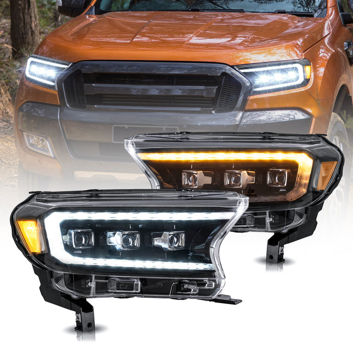 Phares de projecteur LED VLAND pour Ford Ranger T6 2015-2021 [N/A version nord-américaine]