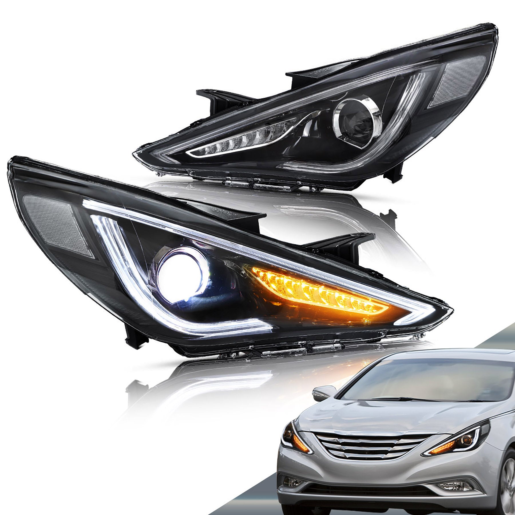 VLAND LED Headlights For 2011-2014 Hyundai Sonata Except Hybrid Models