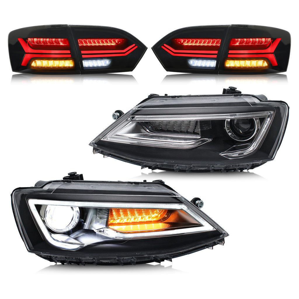 VLAND LED Headlights & Taillights For 2011-2014 Volkswagen Jetta MK6