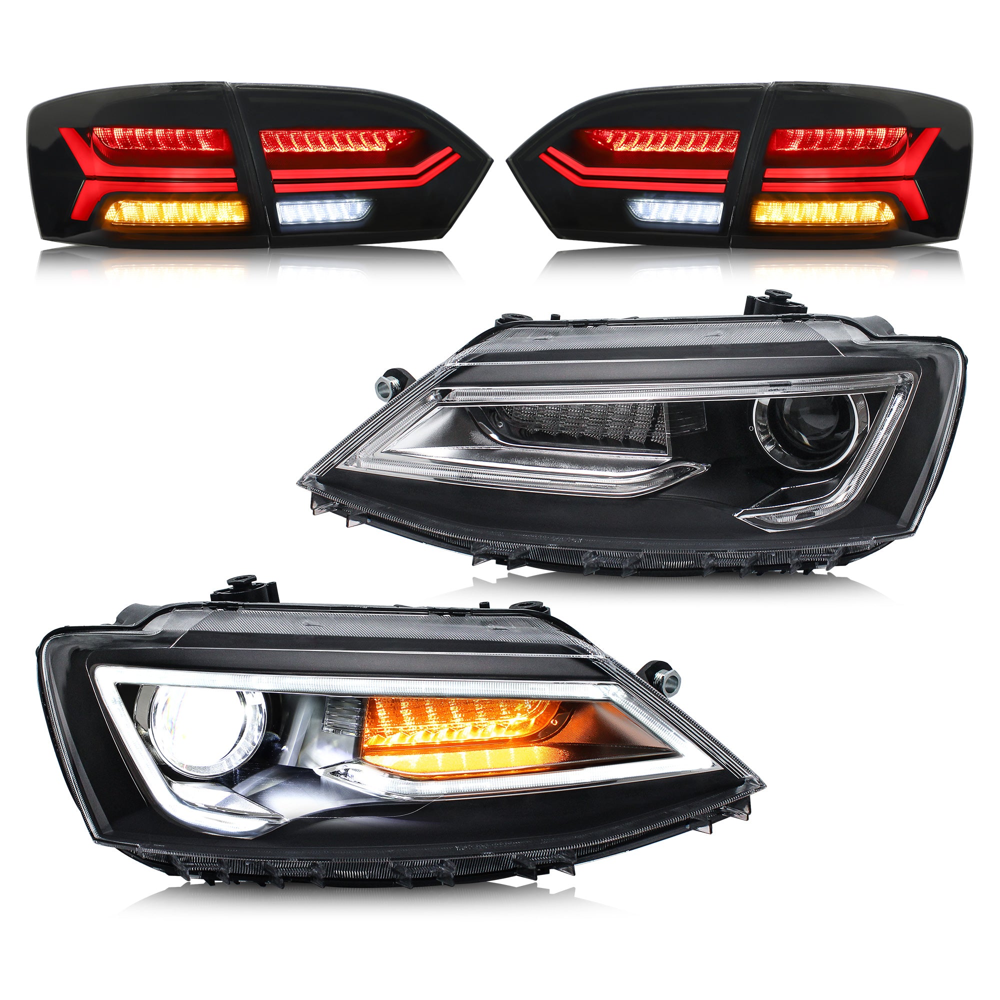 VLAND LED Headlights & Taillights For 2011-2014 Volkswagen Jetta MK6