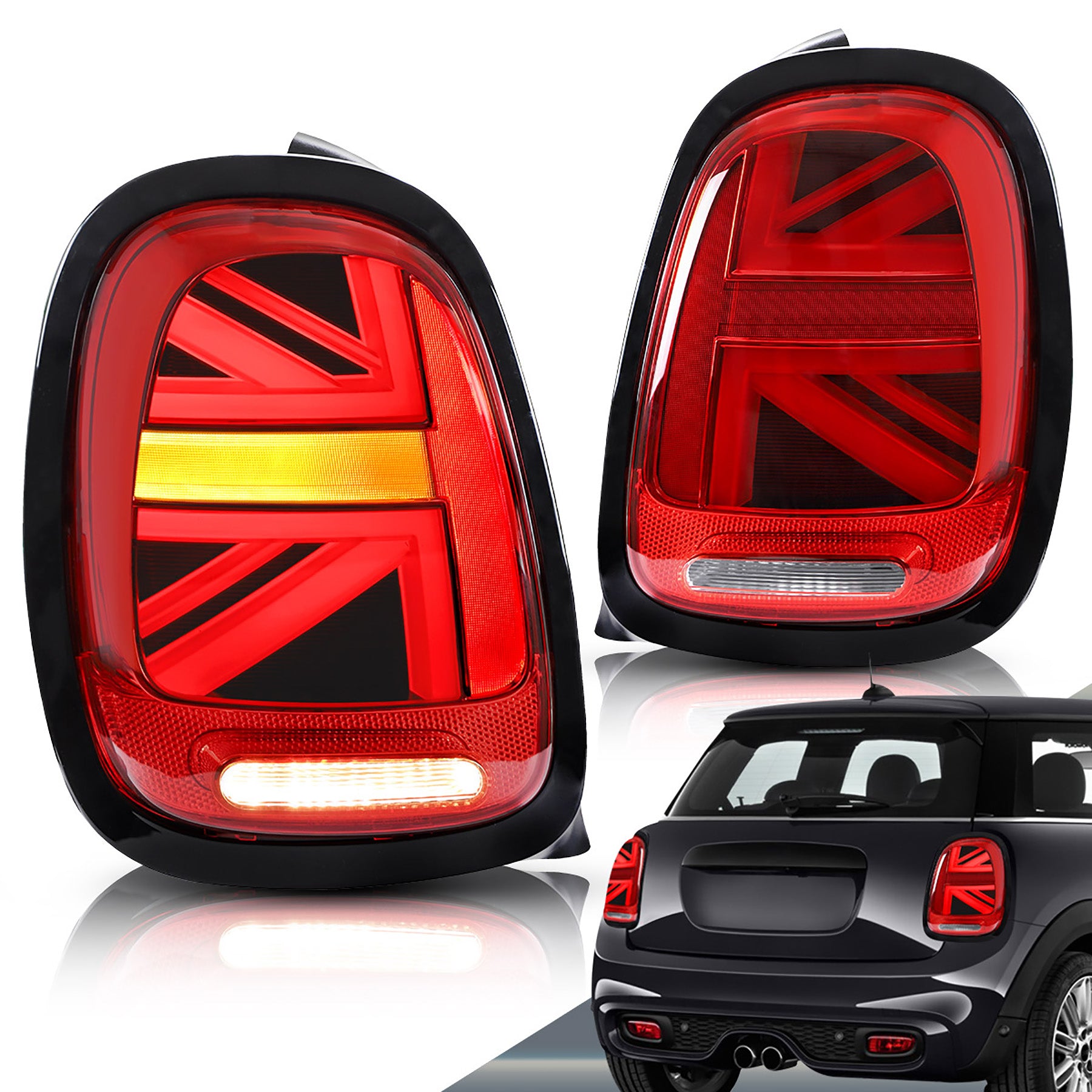 VLAND LED Taillights For 2014-2019 Mini Cooper F55 F56 F57 Black