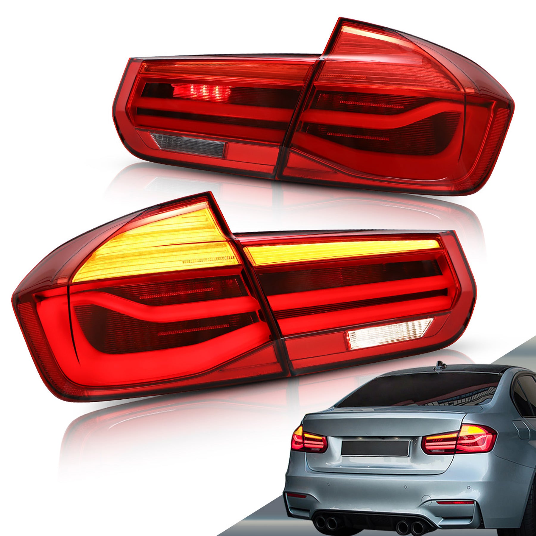 VLAND LED Taillights For 2012-2019 BMW 3 Series F30 M3 F80 W/Sequential Turn Signal