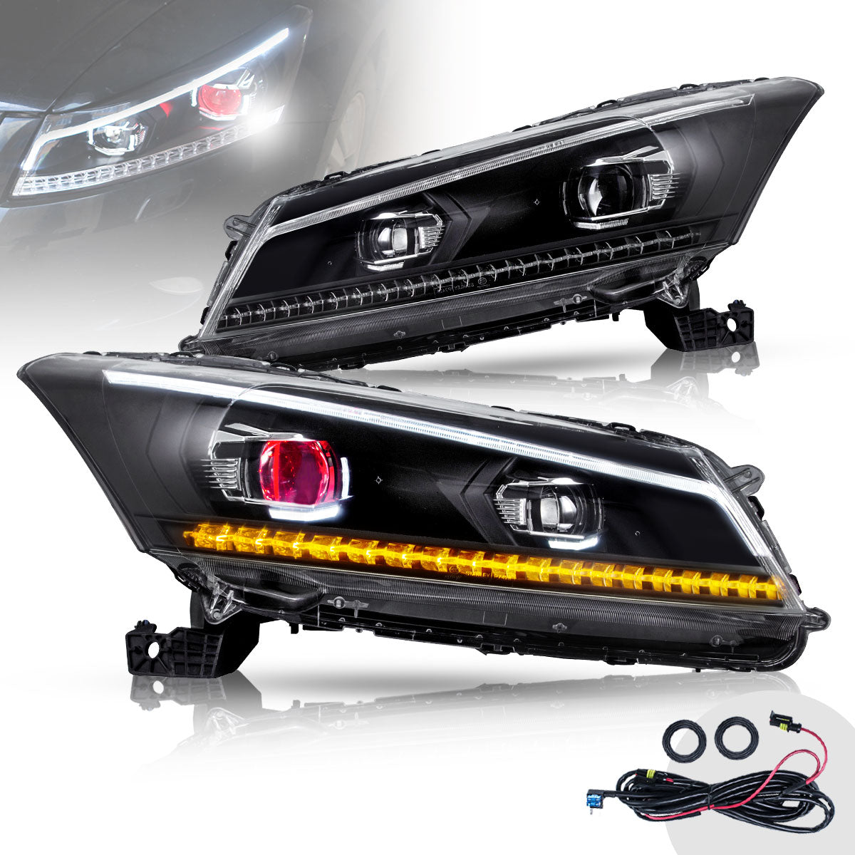 Faros delanteros LED VLAND para Honda Accord Sedan 2008-2012 (no para cupé de 2 puertas)