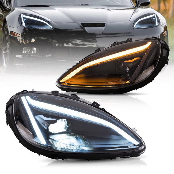 VLAND LED proyector faros para Chevrolet Corvette C6 2005-2013 luces delanteras del mercado de accesorios