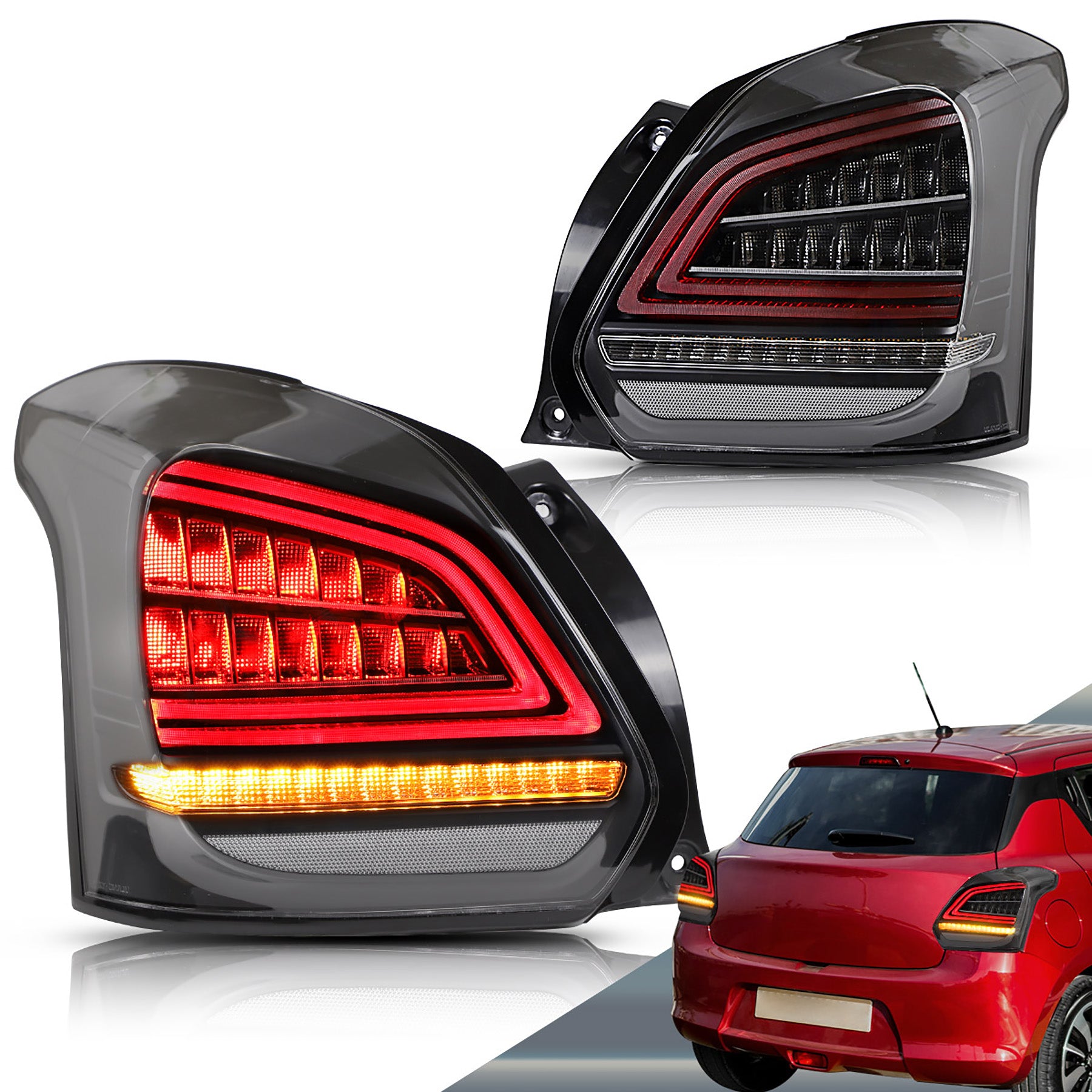 VLAND LED Tail Lights For Suzuki Swift 2017-2023 Aftermarket Rear Lights