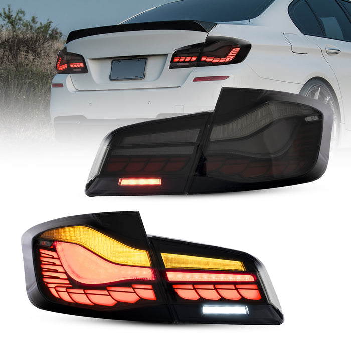 Luces traseras VLAND OLED para BMW 5-Series 2010-2017 F10 F18 6th Gen, lámparas traseras del mercado de accesorios