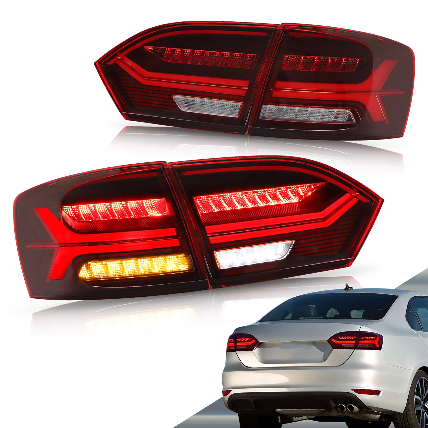 <<<<<t47>38>37>18>0>LAND  LED  TaillighTs  For 2011-2014 Jetta  mk6 NoT FiT GLI