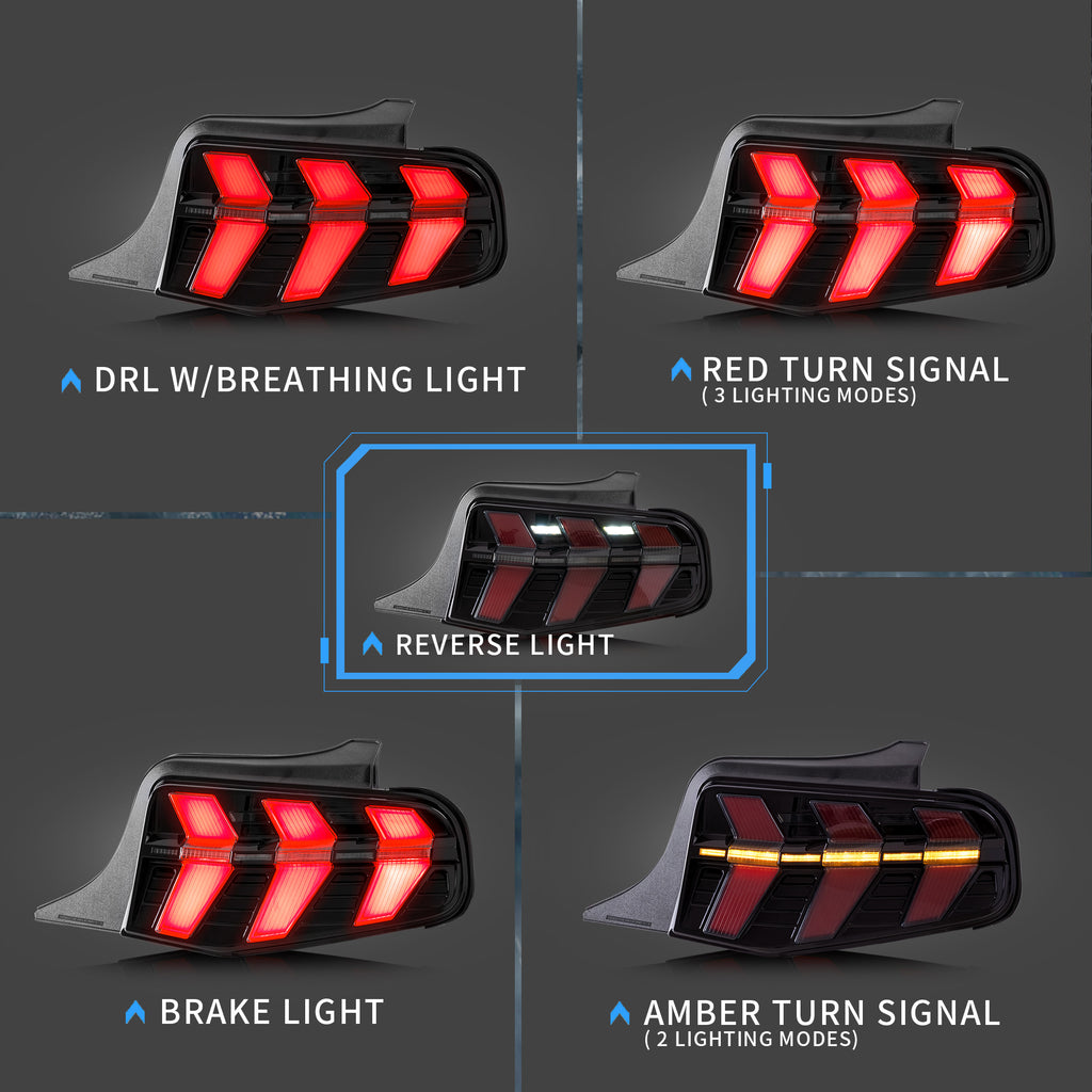 VLAND LED Taillights For 2010 2011 2012 Ford Mustang