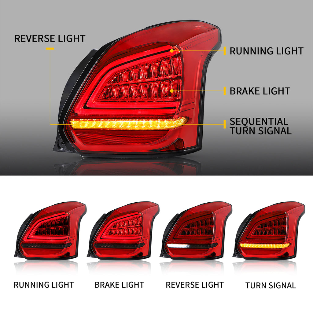 <<<<<t59>51>37>19>0>LAND  LED  Tail  LighTs  For  Suzuki  Swift 2017-2023 AfTermarkeT Rear  LighTs