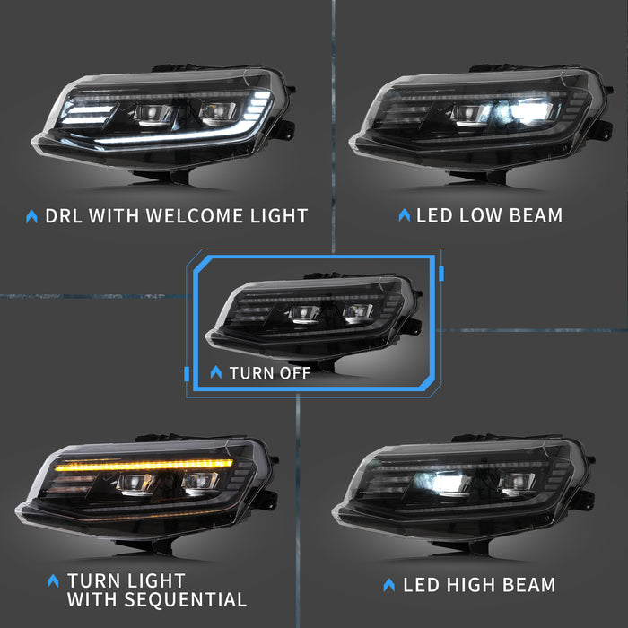 VLAND LED-Projektorscheinwerfer für Chevrolet [Chevy] Camaro 2016–2018