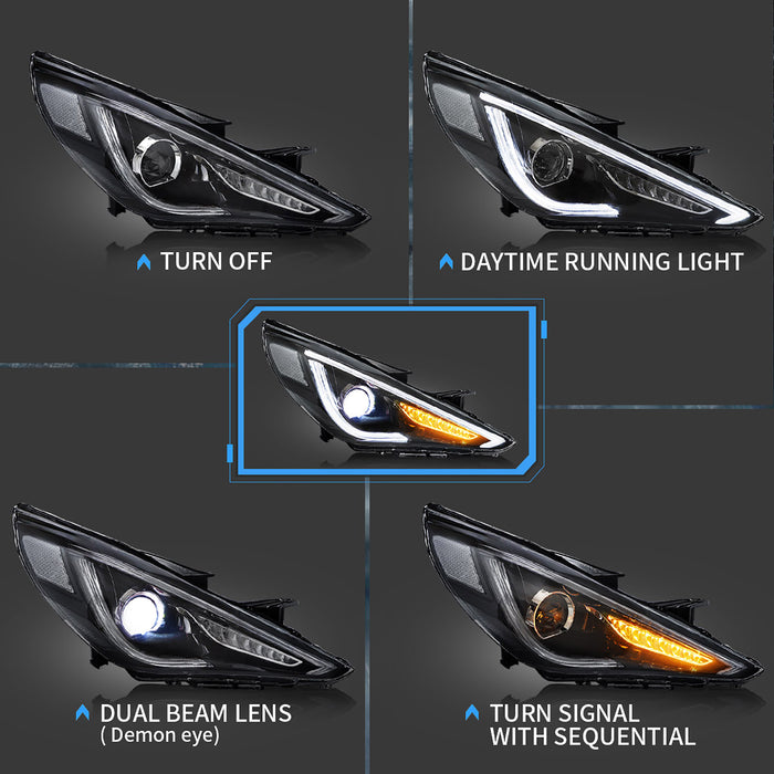 Faros delanteros LED VLAND para Hyundai Sonata 2011-2014 excepto modelos híbridos