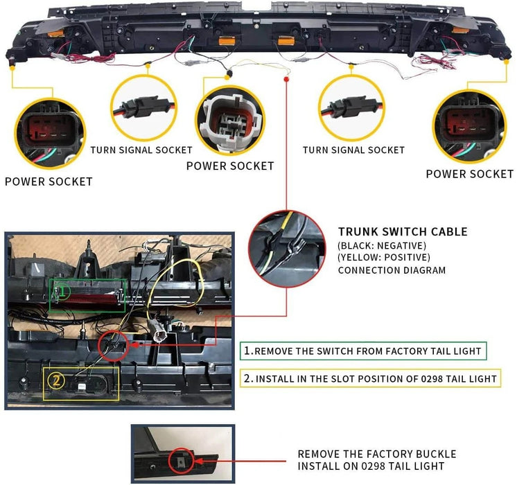 Feux arrière LED VLAND pour Dodge Challenger 2008-2014 avec clignotants séquentiels (ambre/rouge) feux arrière de rechange