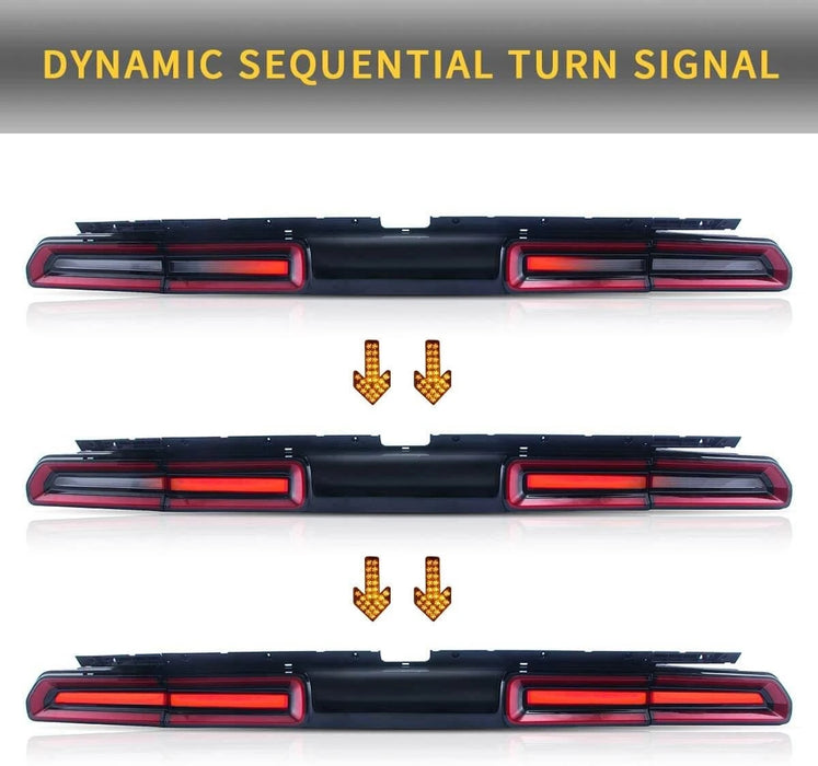 Luces traseras LED VLAND para Dodge Challenger 2008-2014 con señales de giro rojas secuenciales