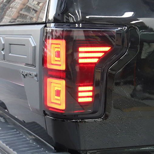 2015–2020 Ford F150 LED-Rückleuchten in getönter Bauweise, passend für werkseitige Halogen-Rückleuchtenmodelle