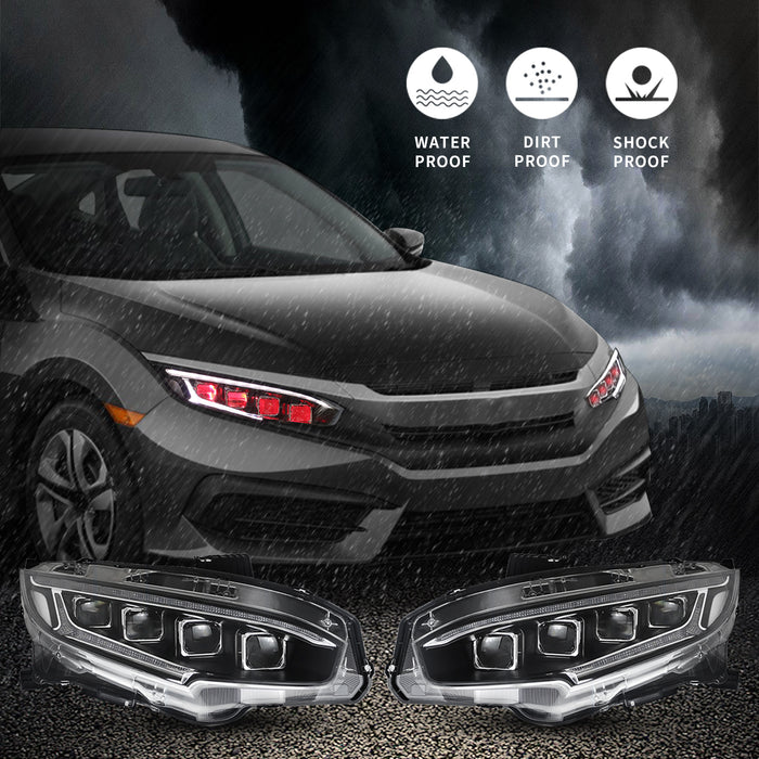 2016-2021 Honda Civic LED Front Headlights [Sedan, Hatchback, Coupe]