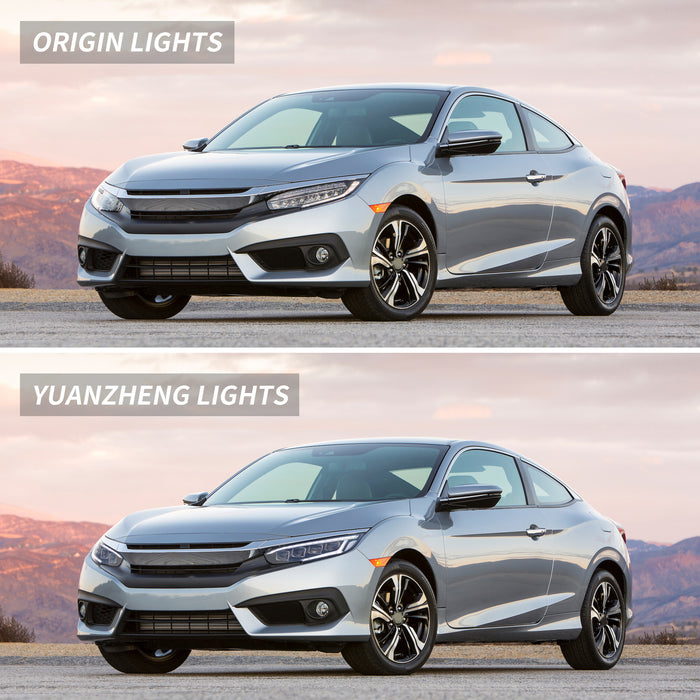 2016-2021 Honda Civic Sedan Hatchback Coupe LED Headlights Front Lights Assembly