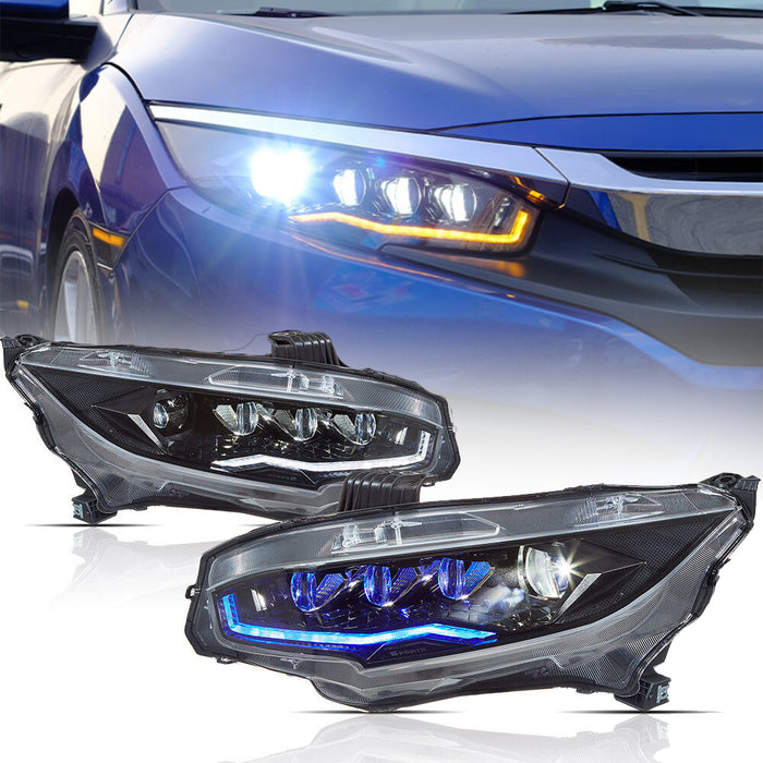 2016-2021 Honda Civic LED Headlights Fits Civic Sedan Hatchback Coupe Front Lights Assembly