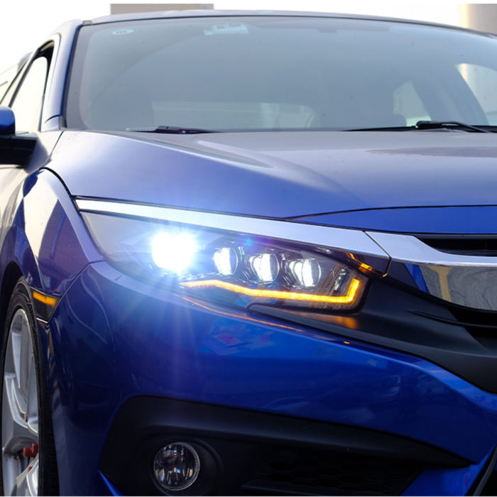 2016-2021 Honda Civic LED Front Headlights For Sedan Hatchback Coupe