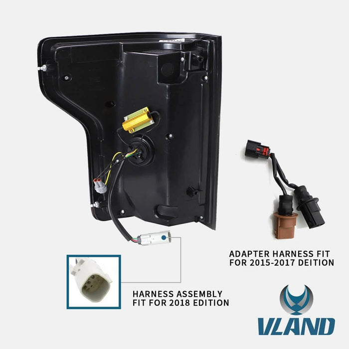 VLAND LED-Rückleuchten für Ford F150 2015–2020, bernsteinfarbene Blinker, Aftermarket-Rückleuchten