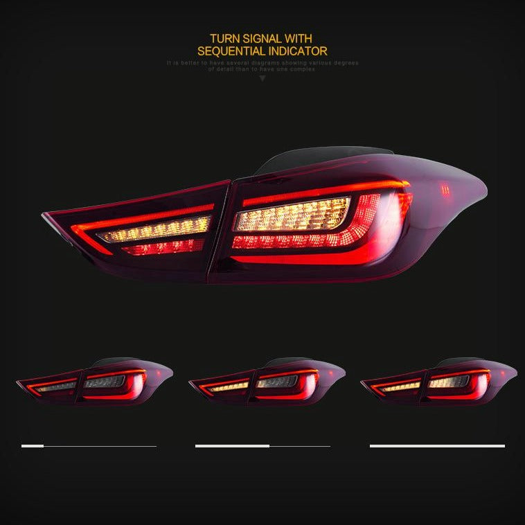 VLAND Led Rear Lamps For 2011-2015 Hyundai Elantra Sedan & Coupe Aftermarket Tail Lights