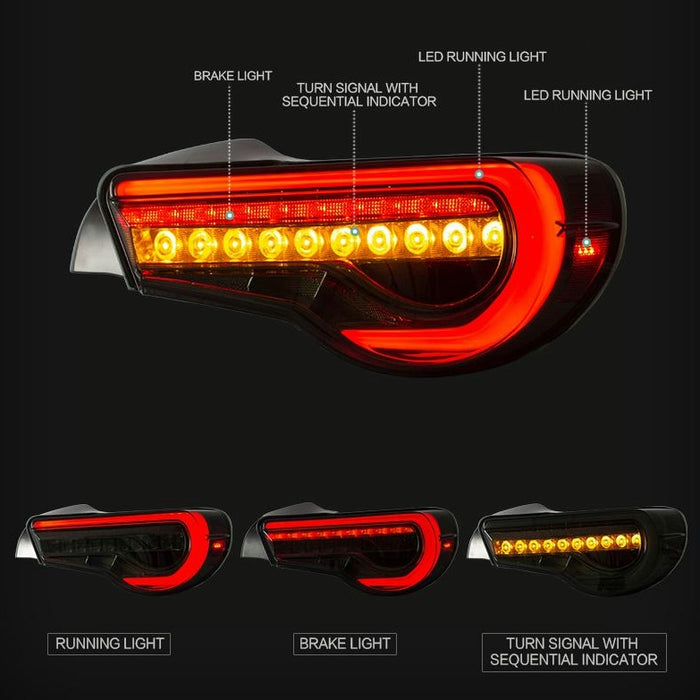 VLAND LED テールライト 2012-2020 トヨタ 86 GT86、スバル BRZ、サイオン FRS 用