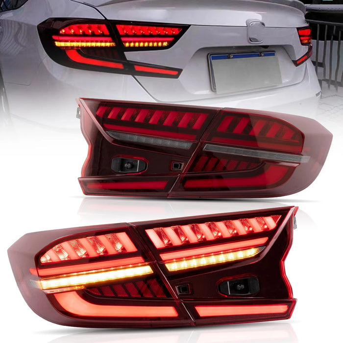 VLAND LED-Rückleuchten für Honda Accord 2018–2022, 10. Generation, mit bernsteinfarbenem sequentiellem Blinker