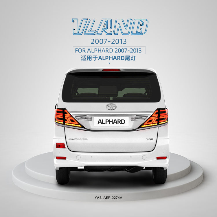 <<t19>0>LAND  LED  Tail  LighTs  For  ToyoTa  Verllfire / Alphard 2007-2013