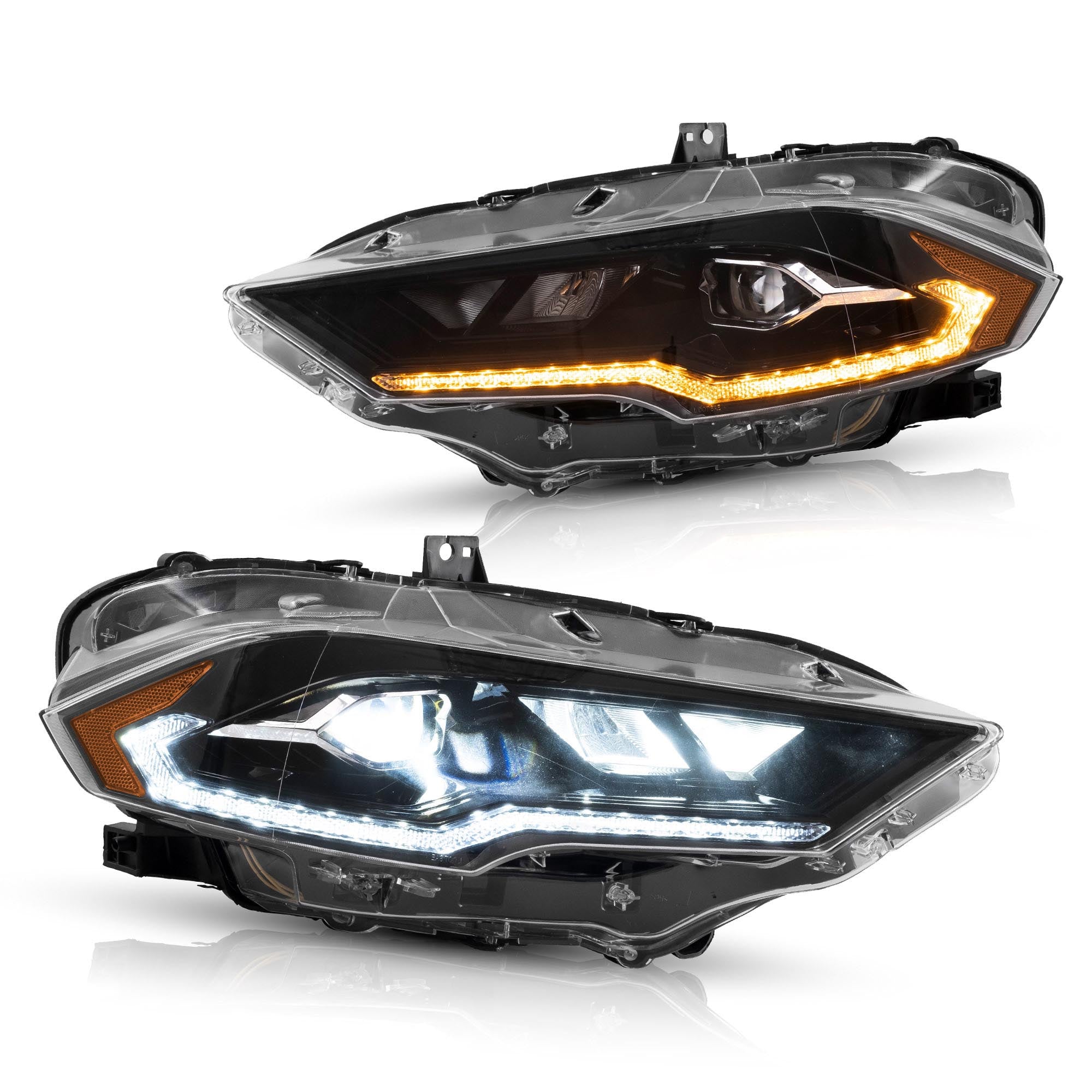 VLAND LED Projector Headlights For Ford Mustang 2018-2023 Aftermarket Front Lamps