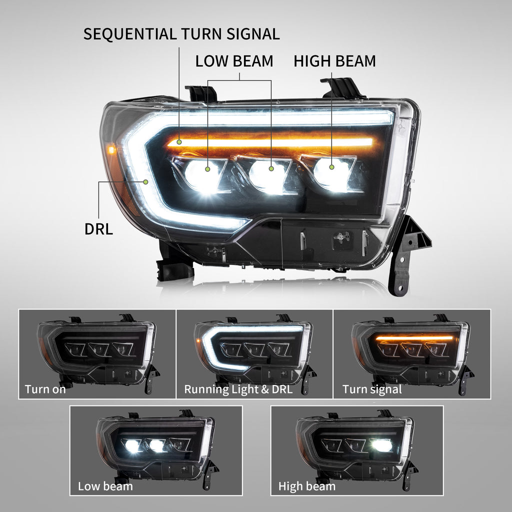 <<<<t49>28>16>0>LAND  LED  ProjecTor  HeadlighTs  For 2007-2013 ToyoTa  Tundra i 2008-2022 ToyoTa  Sequoia