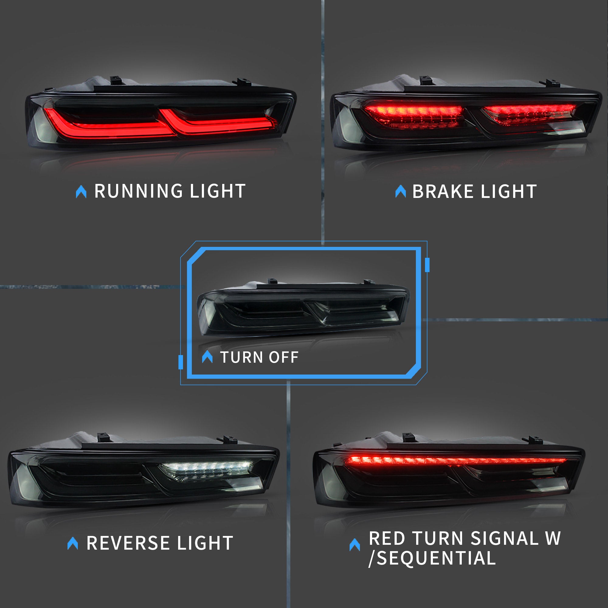 VLAND LED テールライト シボレー カマロ 2016-2018 シーケンシャル