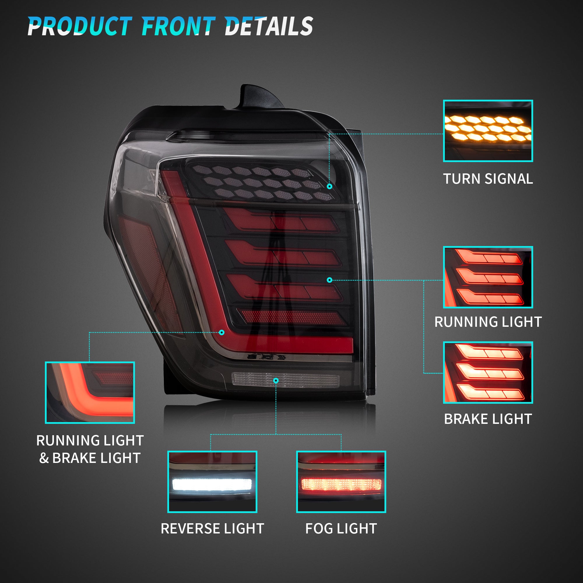 VLAND LED Taillights For 2010-2024 Toyota 4Runner