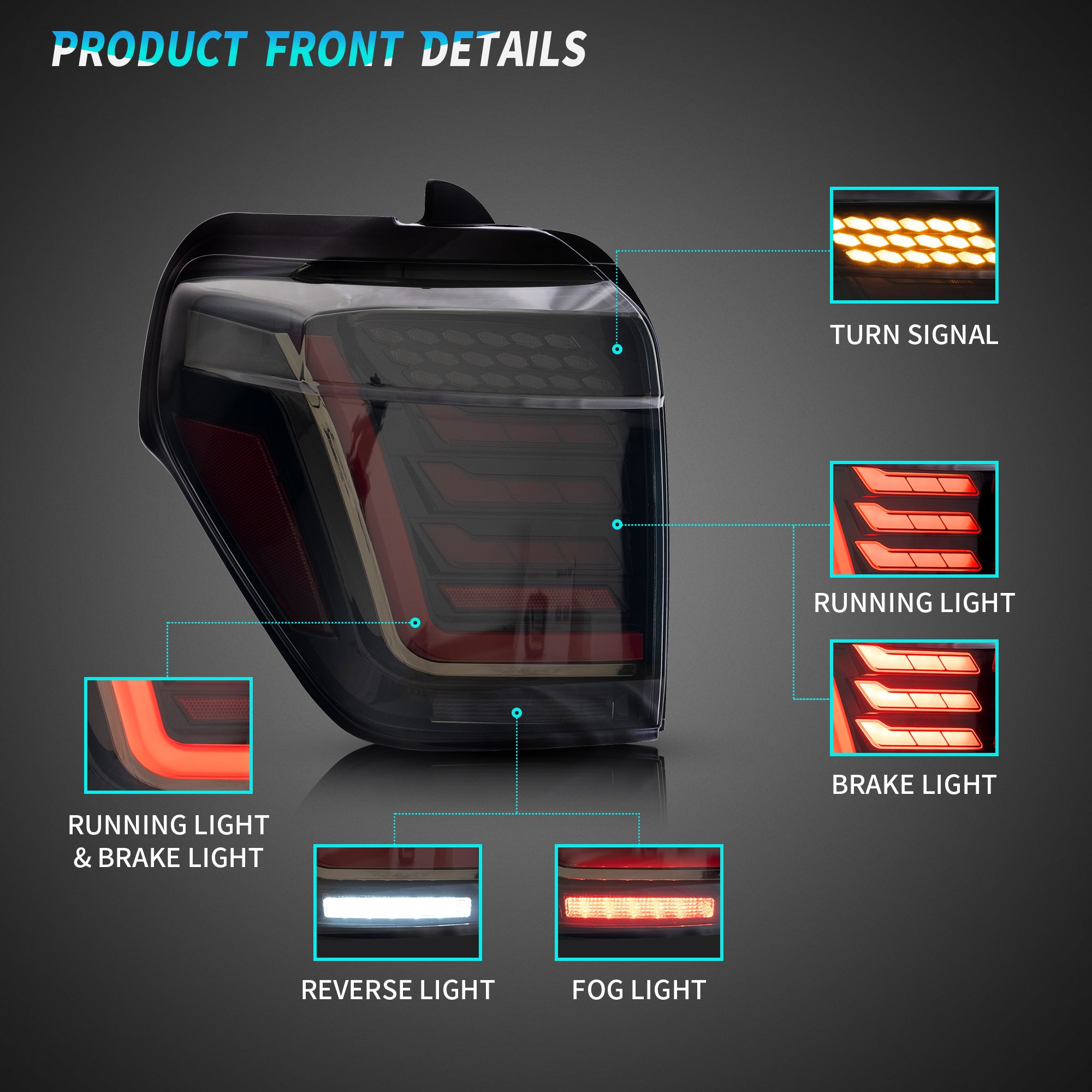 VLAND LED Tail lights For 2010-2024 Toyota 4Runner