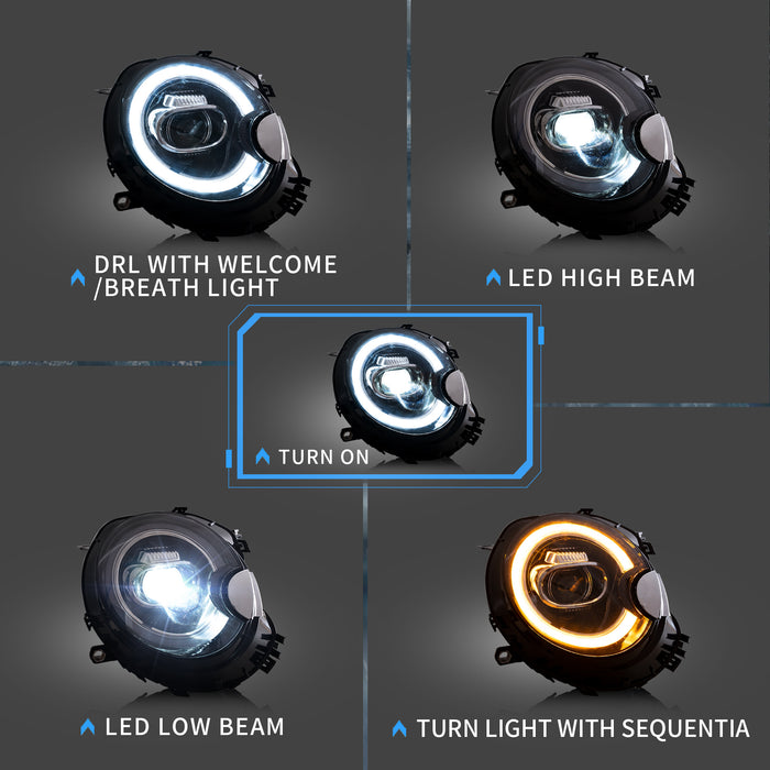 VLAND LED Headlights For Mini Cooper R55 R56 R57 R58 R59 2007-2013