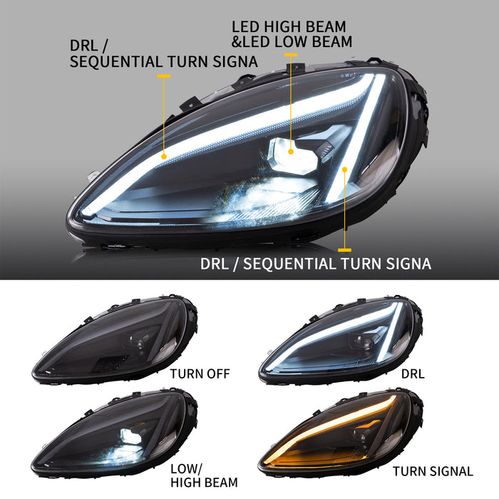 VLAND LED proyector faros para Chevrolet Corvette C6 2005-2013 luces delanteras del mercado de accesorios