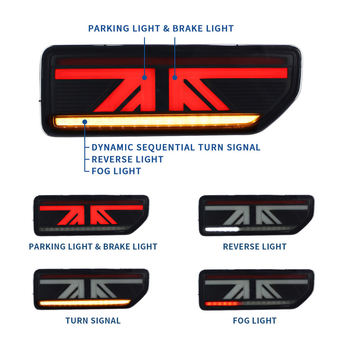 VLAND LED-Rücklichter für Suzuki Jimny 2018–2023, Blinker mit sequentiellen Blinkern, Aftermarket-Rückleuchten