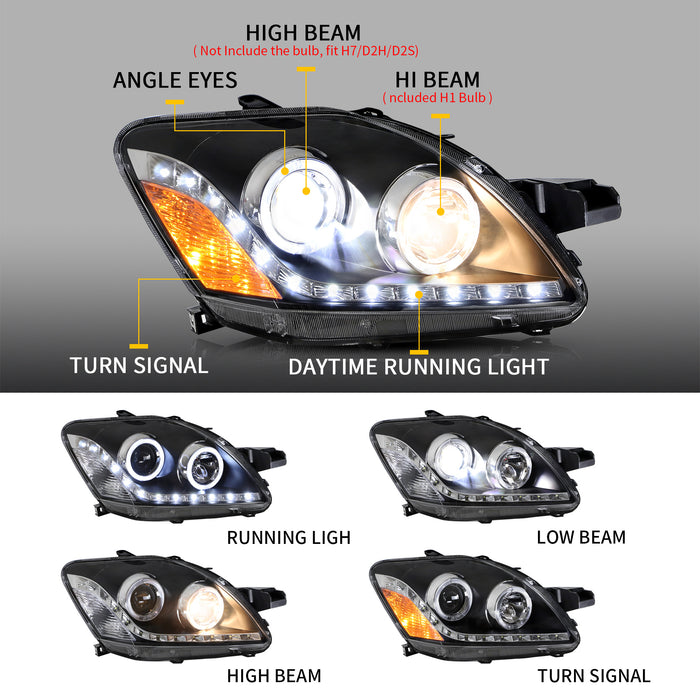VLAND LED-Projektorscheinwerfer für Toyota Yaris Limousine 2006–2012. Montage der Frontleuchten