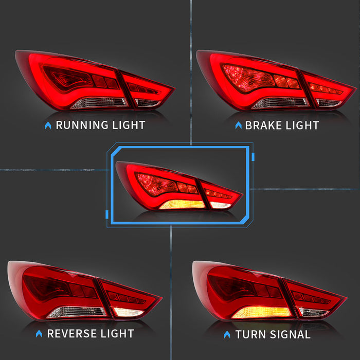 VLAND Tail lights For Hyundai Sonata 2011 2012 2013 2014 Aftermarket Rear Lamps Assembly Plug-And-Play