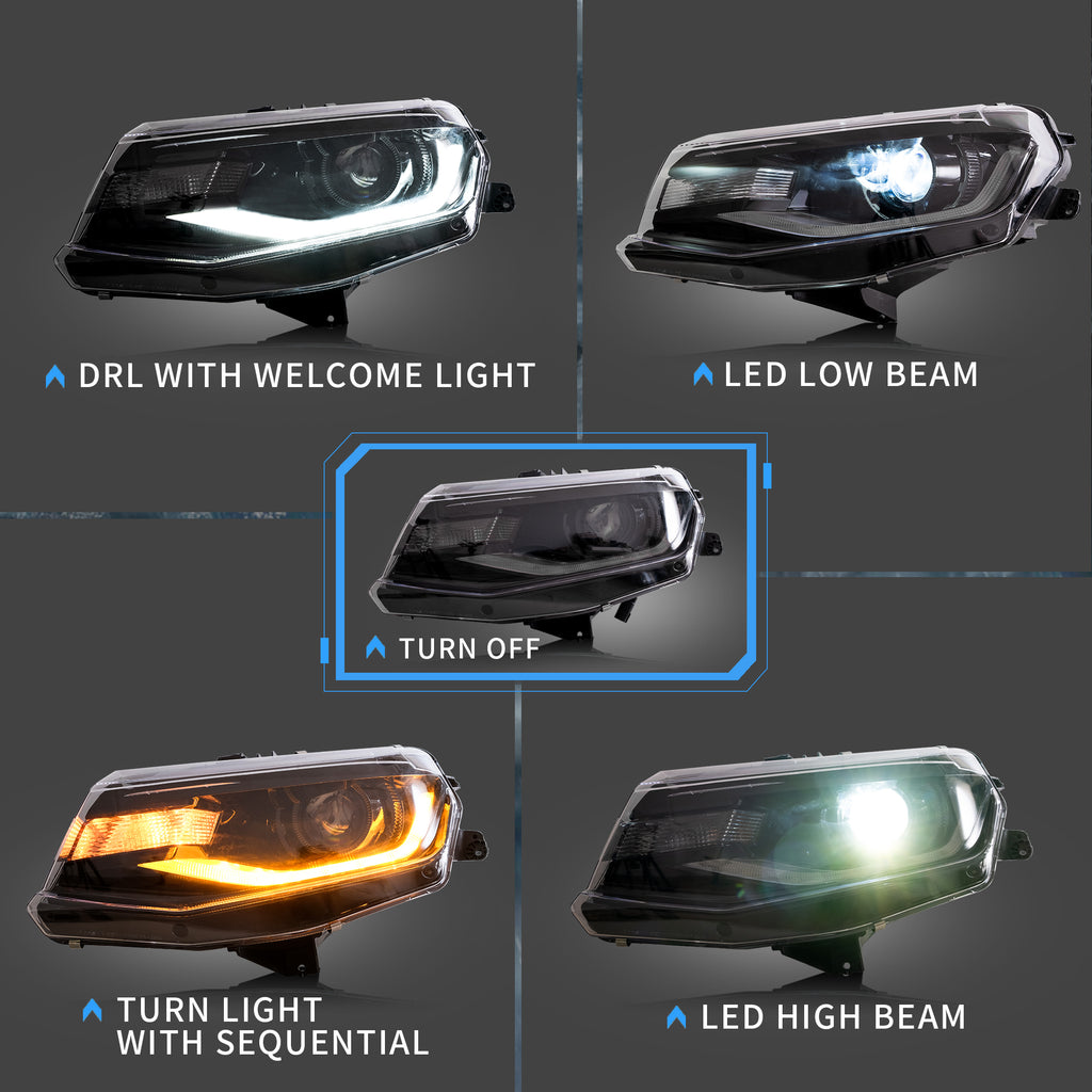 VLAND LED Headlights For 2016-2018 Chevrolet Camaro