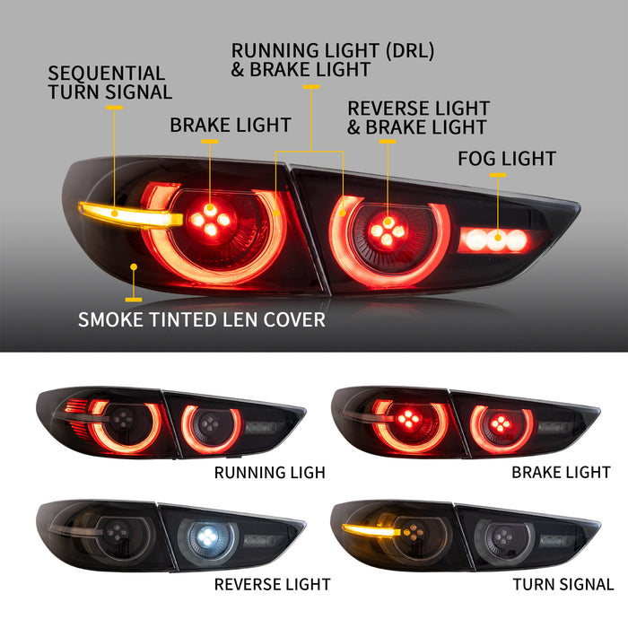 VLAND LED Tail Lights For Mazda3 Sedan 2019-2021