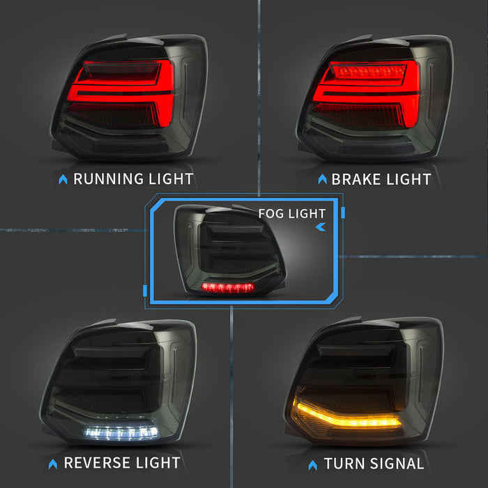 VLAND LED Tail lights For Volkswagen (VW) Polo MK5 2009-2017 Turn Signal with Sequential indicators
