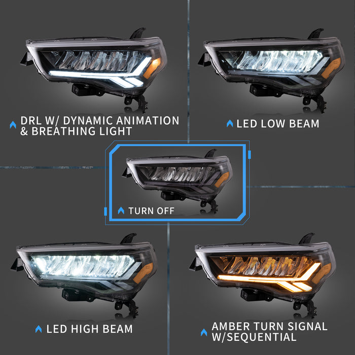 トヨタ 4Runner 2014-2023 の前部ライト アセンブリのための VLAND LED のヘッドライト