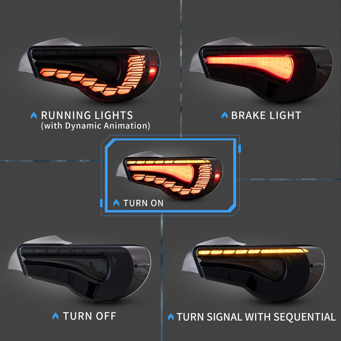 VLAND Aftermarket LED Tail Lights For 2012-2020 Toyota 86 GT86 & Subaru BRZ & Scion FRS Back Lights
