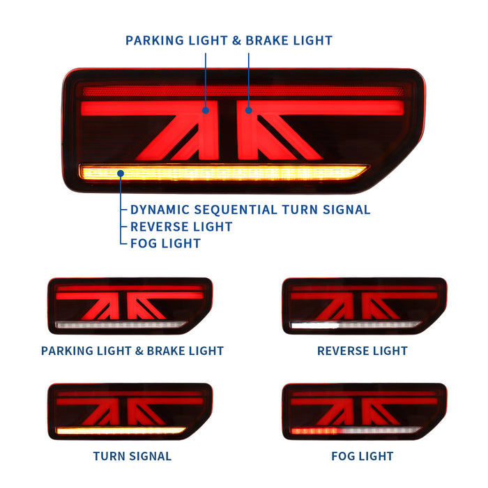 Luci posteriori a LED VLAND per Suzuki Jimny 2018-2023 Indicatori di direzione con indicatori sequenziali Lampade posteriori aftermarket