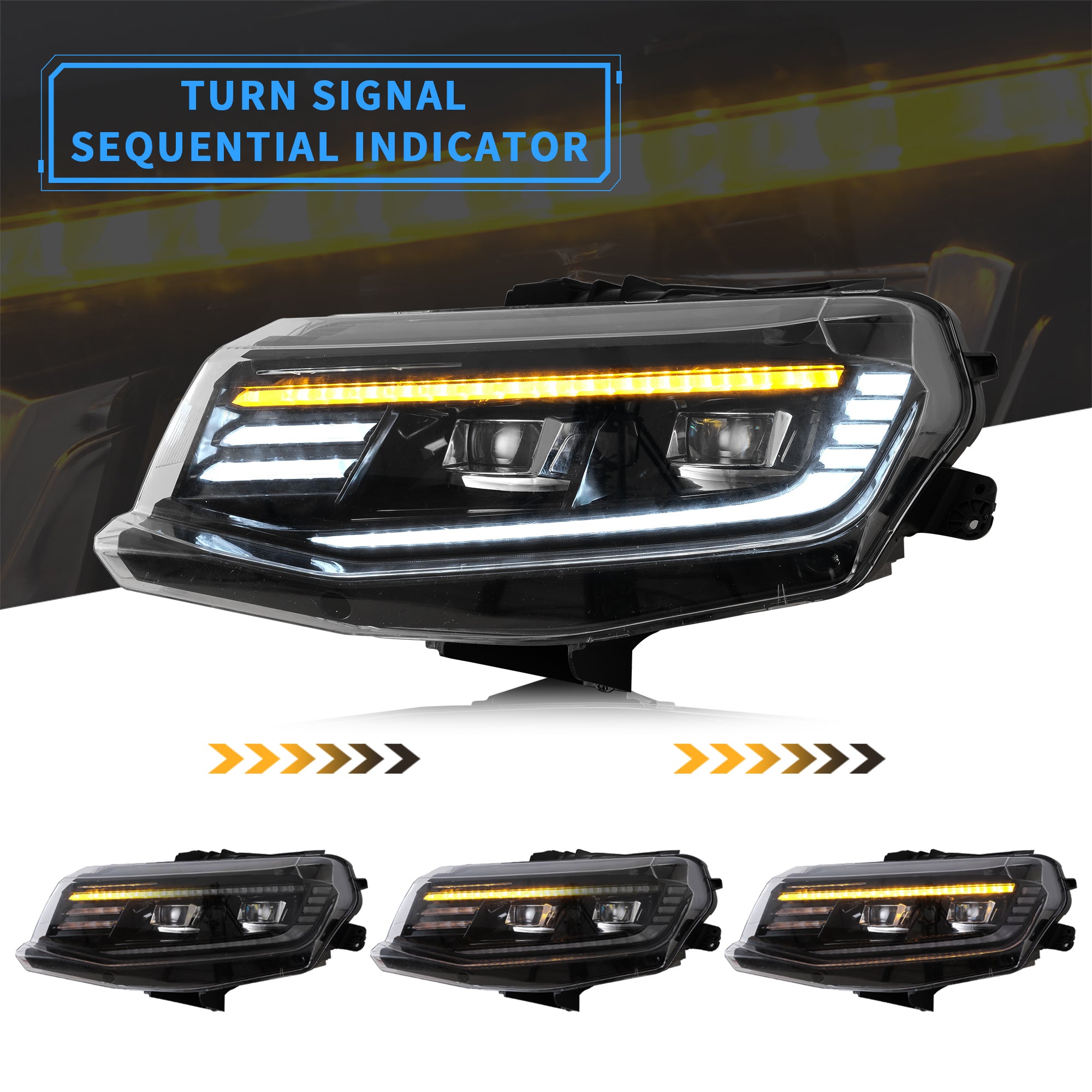 VLAND LED Projector Headlights For 2016-2018 Chevrolet [Chevy] Camaro