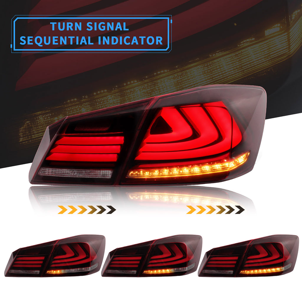 VLAND LED tail lights for 2013-2015 honda accord rear lamp assembly