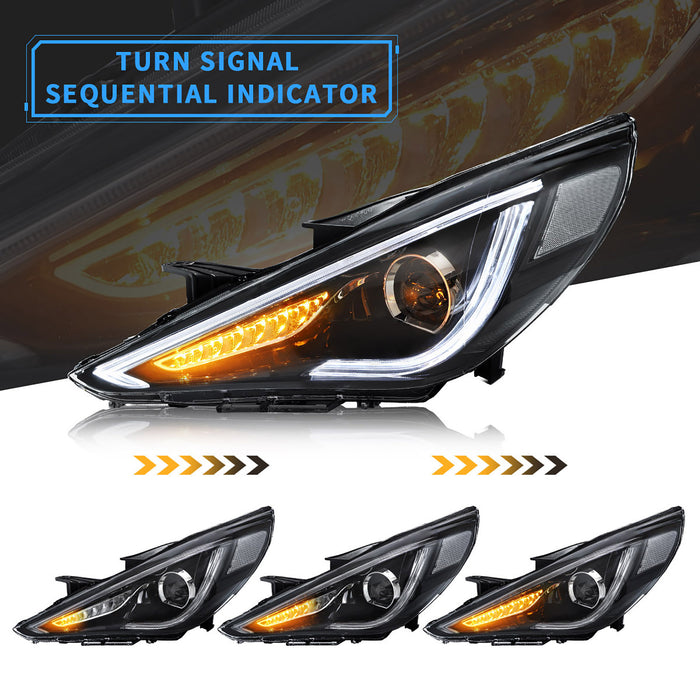 VLAND LED Headlights For 2011-2014 Hyundai Sonata Aftermarket Front Lights Except Hybrid Model