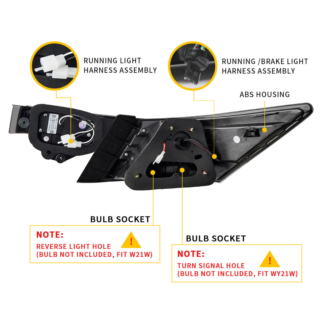 VLAND LED Tail lights For Honda Accord Inspire 2008-2012 Aftermarket Rear Lamps [4PCS]