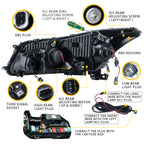 VLAND Phares LED pour Honda Accord Sedan 2008-2012 (pas pour coupé 2 portes)