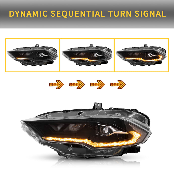 VLAND LED Projector Headlights For Ford Mustang 2018-2023 Aftermarket Front Lamps