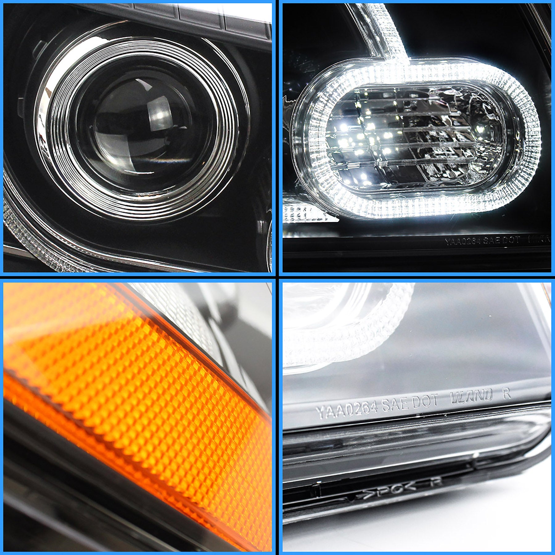 <<<<<<t73>65>39>28>16>0>LAND  LED  ProjecTor  HeadlighTs  for  ToyoTa  Highlander 2001-2007 AfTermarkeT FronT Lamps